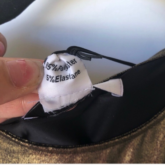 NWT Nasty Gal Gold Cold Shoulder Mini Dress - Picture 4 of 8